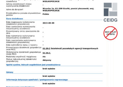 Certyfikaty i licencje 4 ceidg woz trans